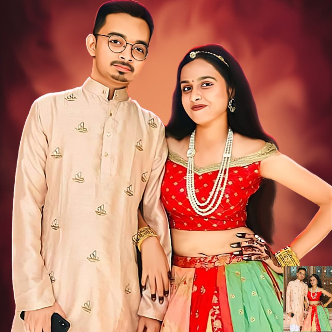 COUPLE DIGITAL OIL PAINTING